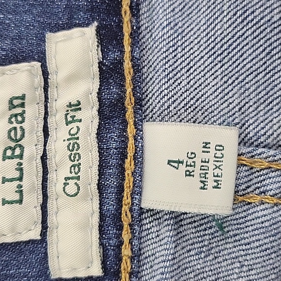L.L. Bean Jeans Womens Size 4 Blue Straight Cut flex Classic Fit - Picture 7 of 14
